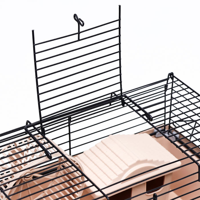 Клетка-мини для грызунов Клетка-мини для грызунов "Пижон" №1, укомплектованная, 27 х 15 х 13 см, бежевая