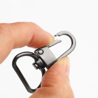 Карабин металлический, 42 &times; 30 мм, / 25 &times; 2,5 мм, 5 шт, цвет чёрный никель