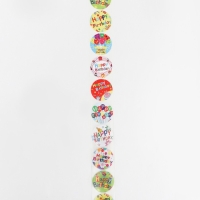 Наклейки в рулоне "С Днем Рождения!",500 шт,3,8 х 3,8 см