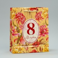 Пакет подарочный ламинированный, упаковка, &laquo;8 марта&raquo;, ML 21 х 25 х 8 см