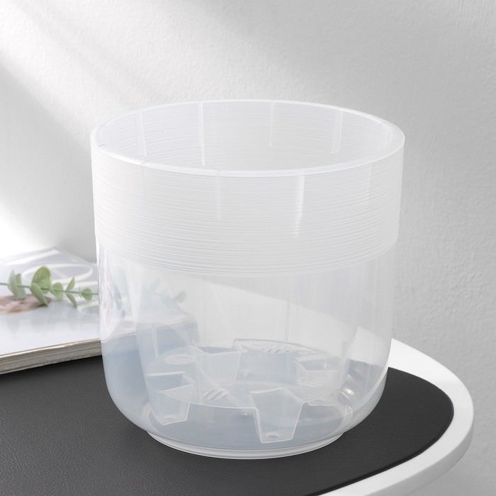 Кашпо для цветов со вставкой &laquo;Линель&raquo;, 4,5 л, d=19 см, h=19 см, прозрачный