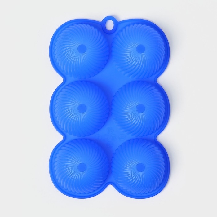 Форма для выпечки &laquo;Купол&raquo;, 25&times;16&times;3,5 см, 6 ячеек (d=7 см), цвет МИКС