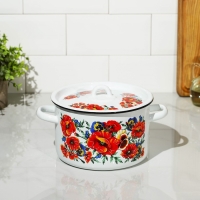 Кастрюля эмалированная &laquo;Маки Мечта&raquo;, 2,9 л, индукция
