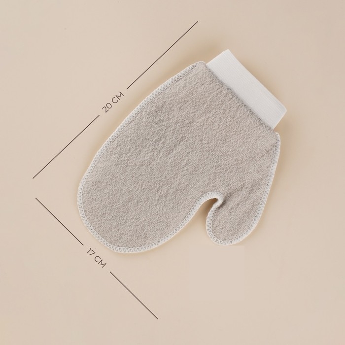 Мочалка - варежка массажная SL Home &laquo;Ортика&raquo;, хлопок, 20&times;17 см, цвет бежевый