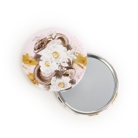 Зеркало карманное новогоднее &laquo;Новый год: Змея в цветах&raquo;, диам.7 см