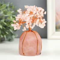 Сувенир металл, акрил "Деревце удачи - обвивающие корни" розовый