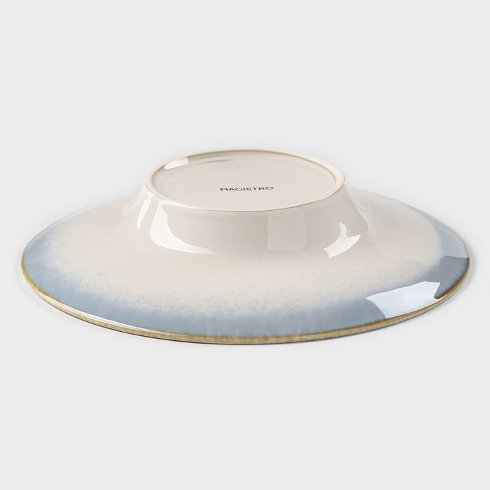 Тарелка фарфоровая для пасты Magistro &laquo;Пэвэти&raquo;, 430 мл, d=21 см, цвет голубой