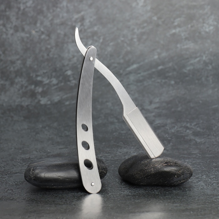 Опасная бритва, шаветт, без лезвия, 13,3 &times; 21 &times; 2,8 см, стальная, цвет серебристый