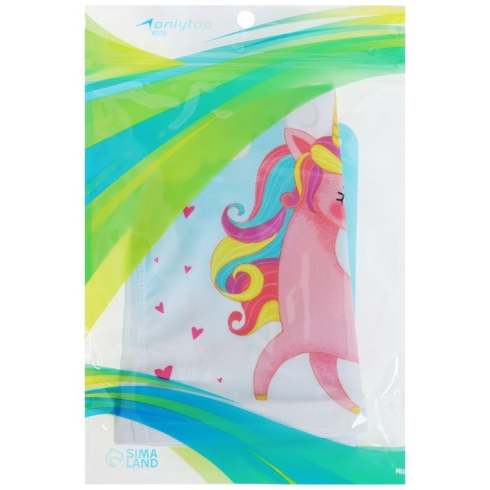 Шапочка для плавания детская ONLYTOP Kids &laquo;Единорог&raquo;, тканевая, обхват 46-52 см