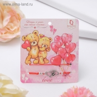 Браслет-оберег &laquo;Красная нить&raquo; In love счастье, набор 2 шт., цвет серебро, d=5,5 см