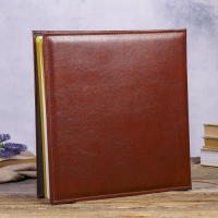 Фотоальбом магнитный 20 листов "Узорный кант" кожзам  5,5х34х34,8 см