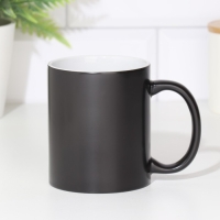 Кружка под сублимацию, хамелеон, керамическая с логотипом, цвет черный, объем 320 мл