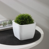 Кашпо для цветов со вставкой &laquo;Глянец&raquo;, 1,2 л (0,8 л), цвет белый