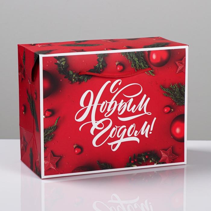 Пакет&mdash;коробка &laquo;Счастья в новом году!&raquo;, 23 х18 х11 см, Новый год