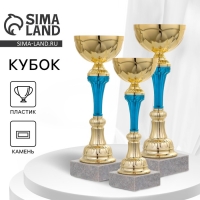 Кубок 132B, наградная фигура, золото, подставка камень, 24 &times; 8 &times; 7 см.