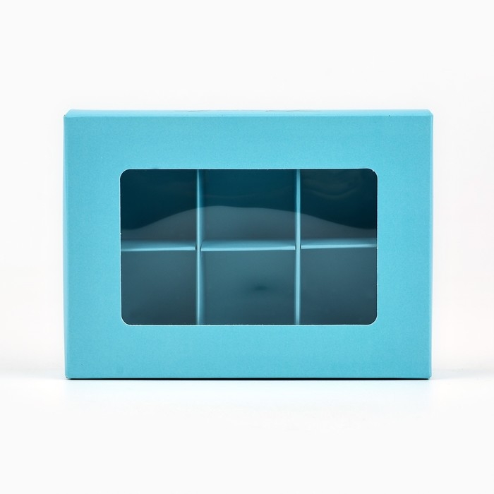 Коробка складная под 6 конфет &laquo;Тиффани&raquo;, 13,5 х 9,8 х 3,8 см