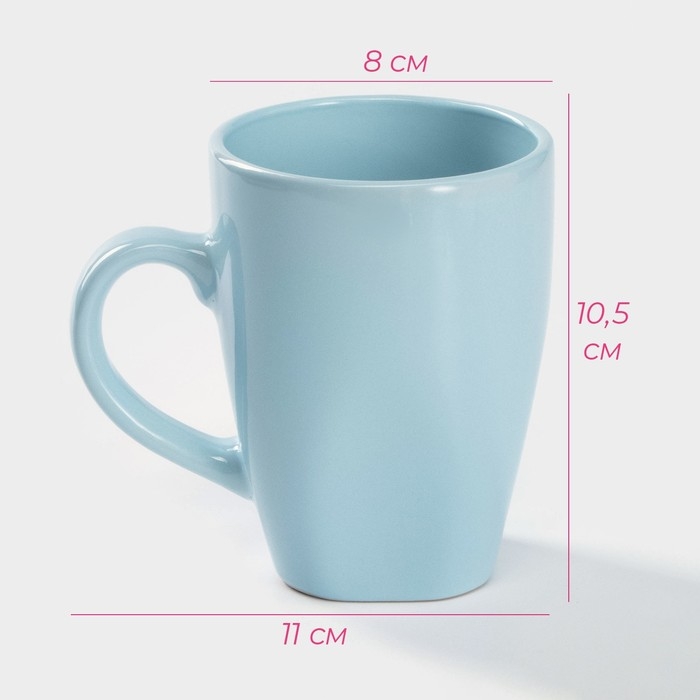 Кружка для чая Доляна &laquo;Пастель&raquo;, 280 мл, керамика, цвет голубой