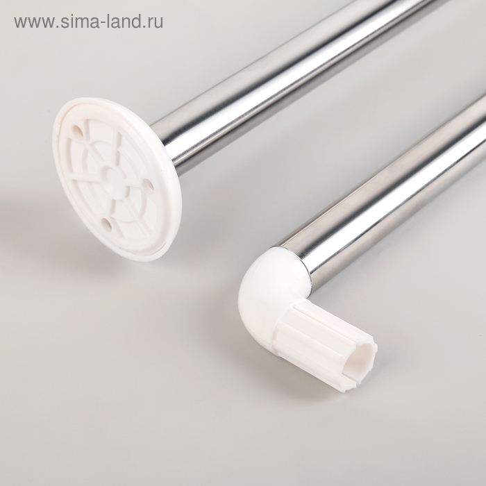 Карниз для ванной комнаты г-образный, 80&times;80 см, нержавеющая сталь