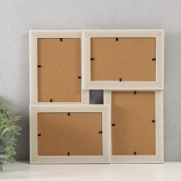 Фоторамка пластик на 4 фото 10х15 см "Аврора" цвет натуральное дерево 31,5х31,5 см