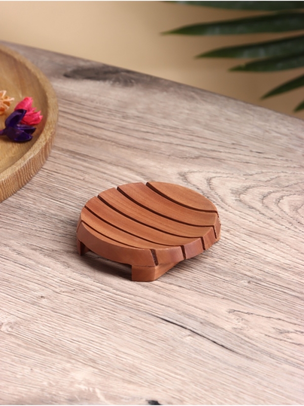Мыльница, дерево Джати, 10х10х2 см, цв. коричневый