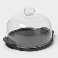 Блюдо фарфоровое с крышкой-клош для десертов "Галактика" 24,2х22х16 см