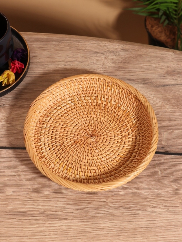 Тарелка плетёная 19х19х3 см, ротанг