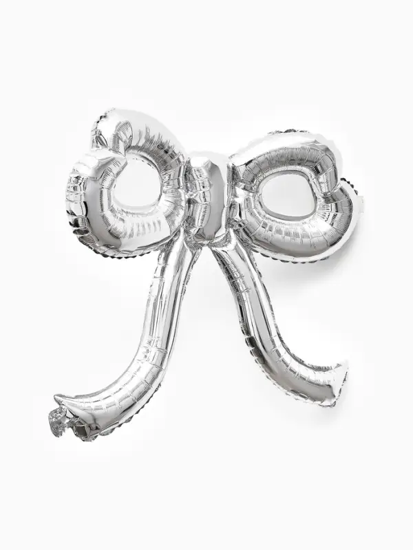 Воздушный шар фольгированный 22" "Бант" цвет серебро