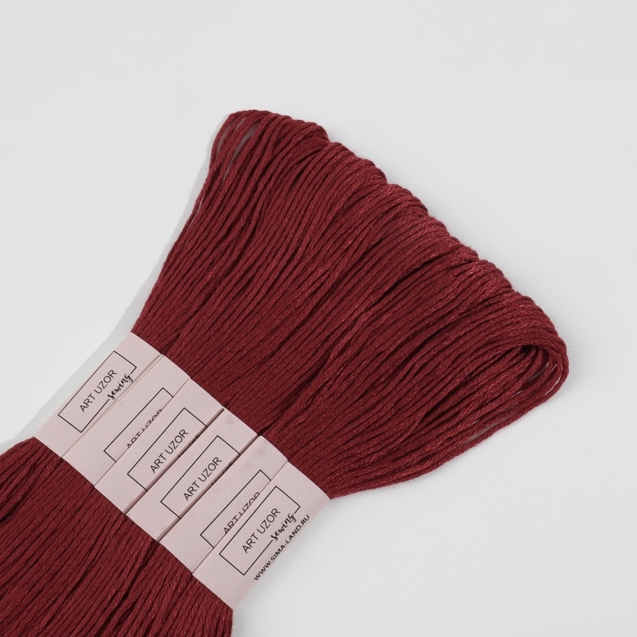 Набор ниток мулине №816, 8 &plusmn; 1 м, 6 шт, цвет гранатовый