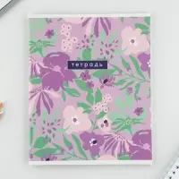 Тетрадь в клетку, 48 л., А5, на скрепке, блок №2 &laquo;Цветы&raquo; МИКС