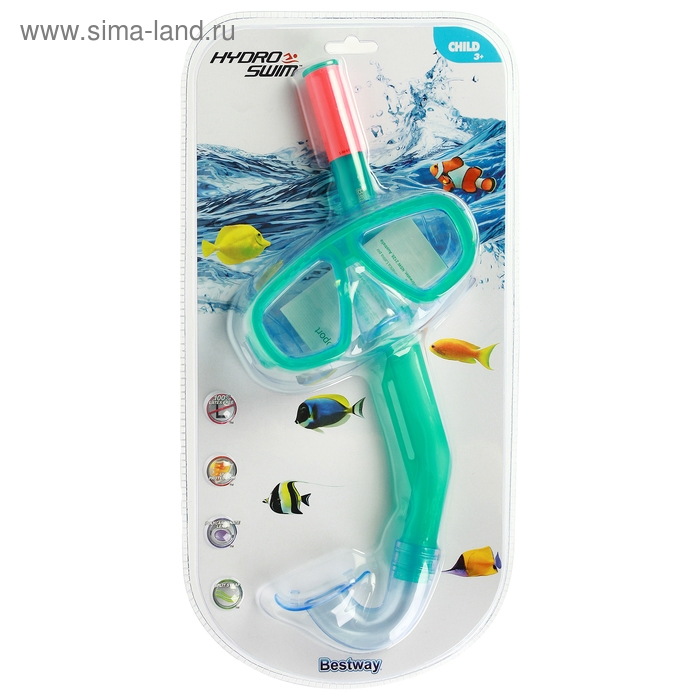 Набор для плавания Fun, маска, трубка, от 3 лет, цвета МИКС, 24018 Bestway