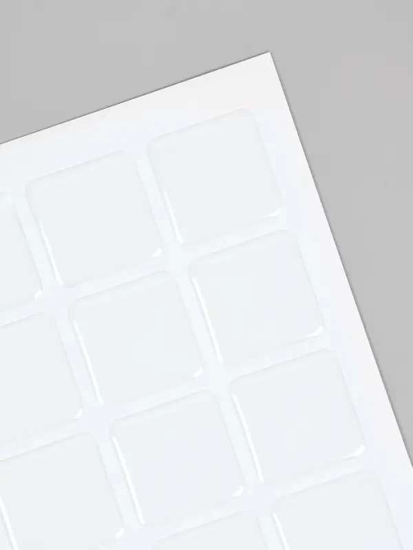 Стикеры эпоксидные прозрачные заготовки 3D 50 шт 3 х 3 см