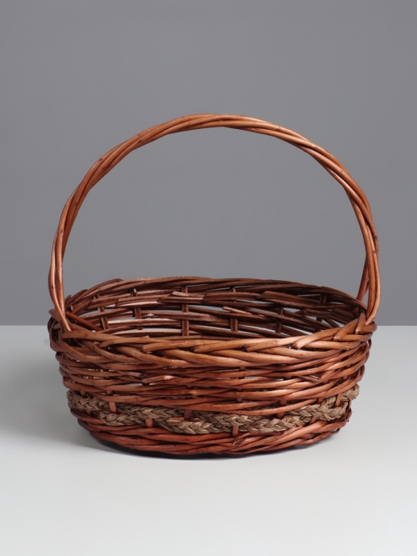 Набор корзин плетёных, овальные 3 шт. L: 36&times;29 см, Н 13 см, Н с ручкой 37 см.M: 30&times;24/ 11H/ 30THS: 25&times;19/ 9H