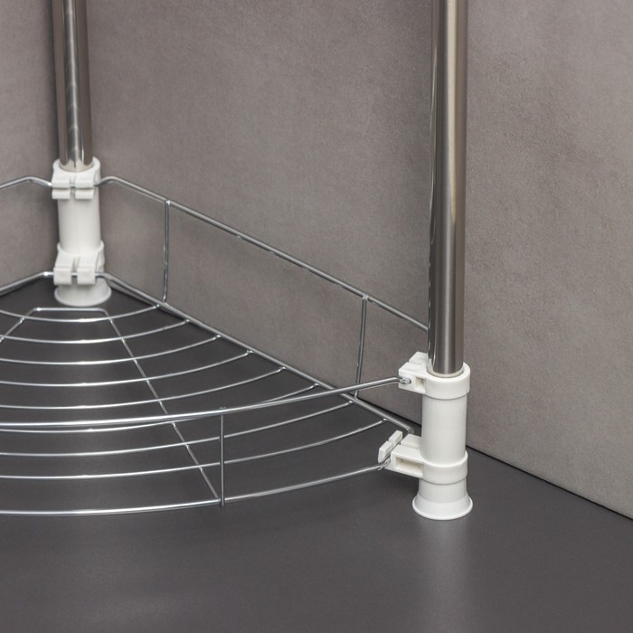 Этажерка настольная угловая 3-х секционная, 38,5&times;27,5&times;54,5 см, цвет хром