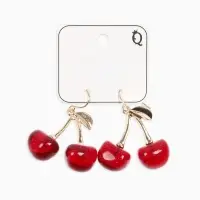 Серьги "Вишенка" блёстка, цвет бордовый в золоте