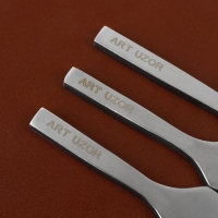 Набор строчных игольчатых пробойников для кожи (3шт цена за наб) шаг 4мм серебряный АУ