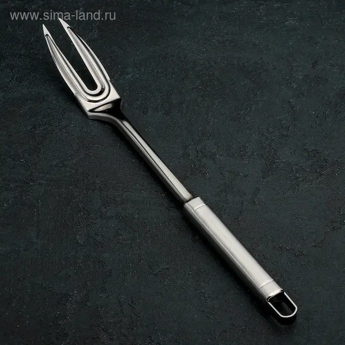 Вилка для мяса из нержавеющей стали Доляна &laquo;Основа&raquo;, h=36 cм, цвет серебряный