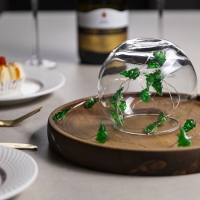 Гирлянда &laquo;Нить&raquo; 2 м роса с насадками &laquo;Ёлочка&raquo;, IP20, серебристая нить, 20 LED, 2 режима, батарейки ААх2 (нет в комплекте), свечение белое