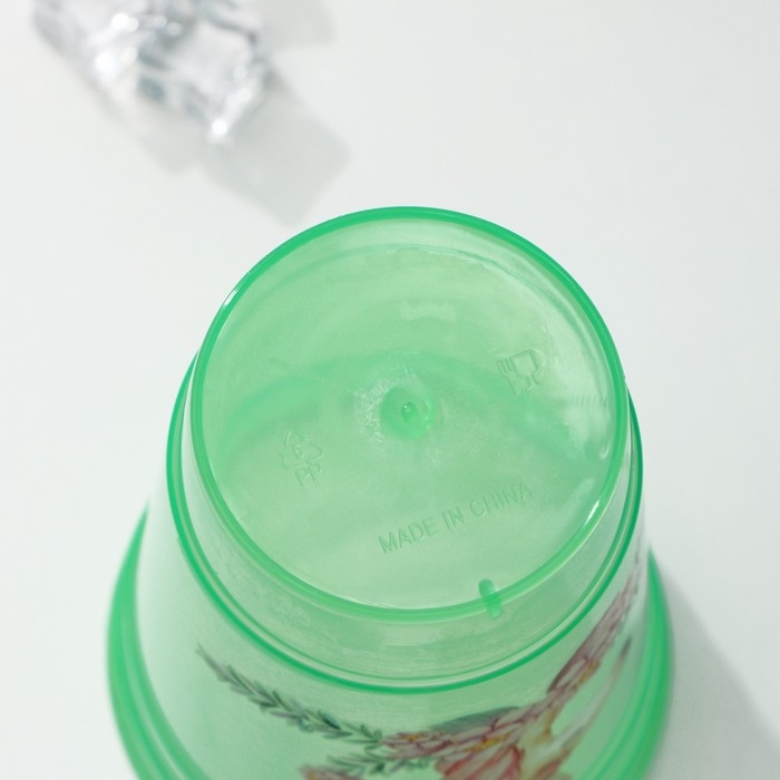 Стакан пластиковый с трубочкой и крышкой Доляна &laquo;Единорог&raquo;, 400 мл, цвет МИКС