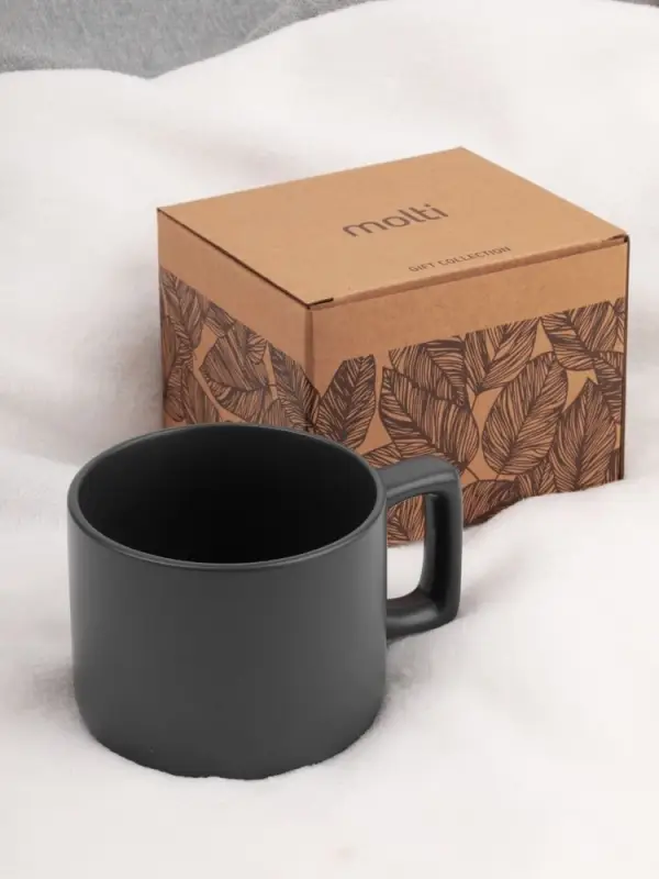 Чашка Jumbo в коробке матовая, темно-серая