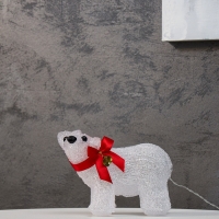 Светодиодная фигура &laquo;Мишка&raquo; 12 &times; 17 см, акрил, 20 LED, батарейки ААх2 (не в комплекте), свечение белое