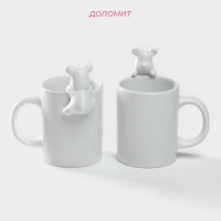 Набор кружек керамических Доляна &laquo;Мишка Отто&raquo;, 290 мл, 11,5&times;8&times;13,5 см, 2 шт, цвет белый