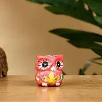 Набор сувенирный "Совята" дерево H 4, 3, 2 см, цв. розовый