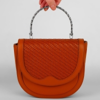 Ручка для сумки &laquo;Рифлёная рамка&raquo;, металлическая, на прокол, 13 &times; 9 см, цвет серебряный