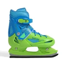 Коньки детские раздвижные BlackAqua, р. 34-37, для фитнеса, зелёные, синие
