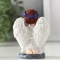 Сувенир полистоун "Девочка-ангел в платье с лавандой - молитва" фиолет 6,7х5х9 см