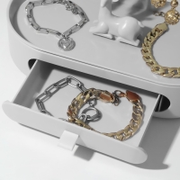 Подставка для украшений &laquo;Олень&raquo;, овальная подставка, 26&times;25 см, цвет бело-серый