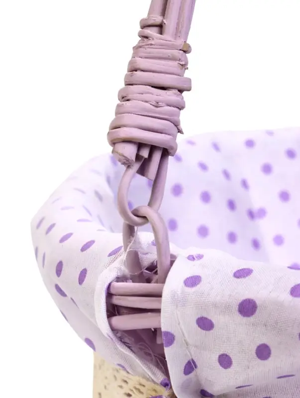 Корзина плетеная 32 х 32 х 14 см, ручка h=14 см фиол-ый  ткань