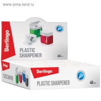 Точилка пластиковая, 1 отверстие, контейнер, микс
