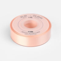 Лента атласная двухсторонняя №0714 25мм*25&plusmn;1м персиковый пух TR
