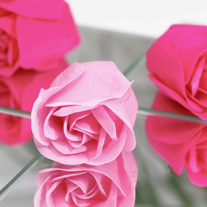 Мыльные розочки, фуксия и розовые, набор 11 шт.